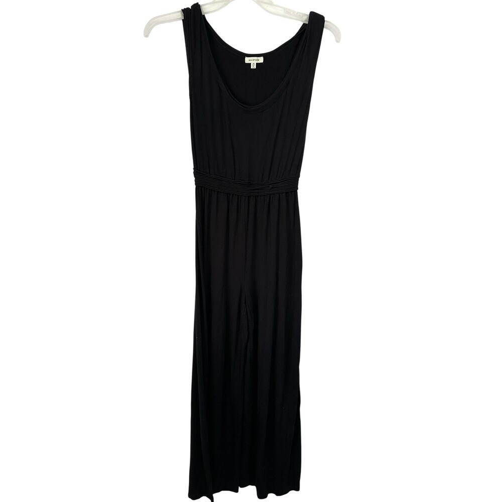 2/$15 Max Studio Wide Leg Jumpsuit Black Sleeveless One Piece Size XS - Picture 4 of 9